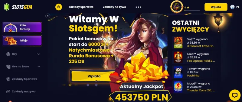 SlotsGem - nowe kasyno online