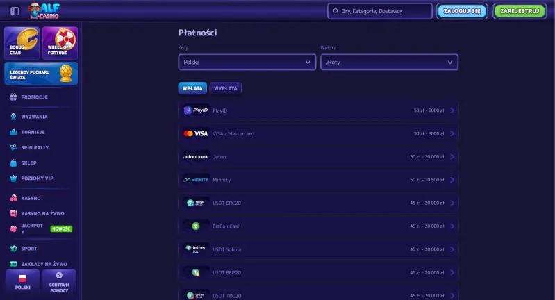 Alf Casino - kasyno na prawdziwe pieniądze