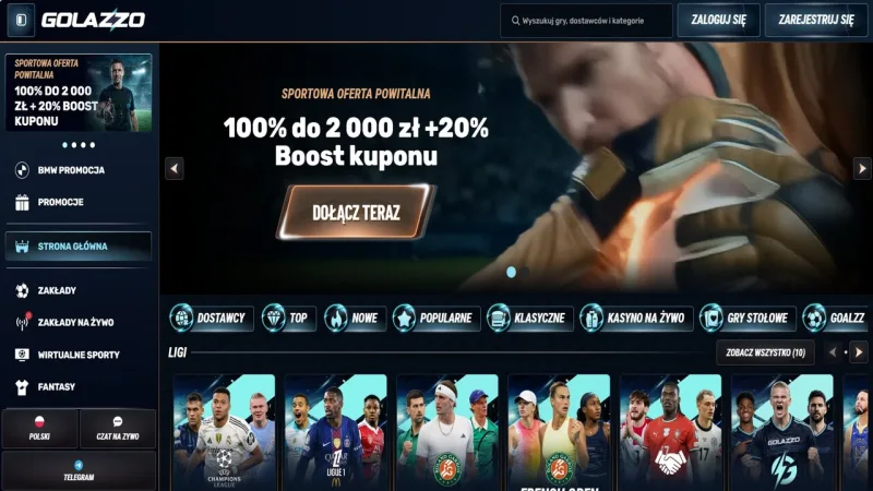 Golazzo - screenshot strony