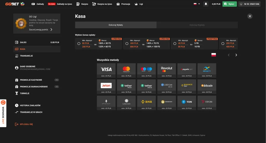 GG Bet najlepsze kasyno z PaysafeCard 2026