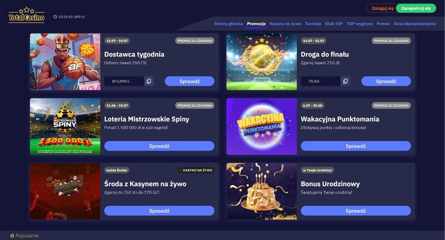 Total Casino vs kasyna z free spinami PaysafeCard