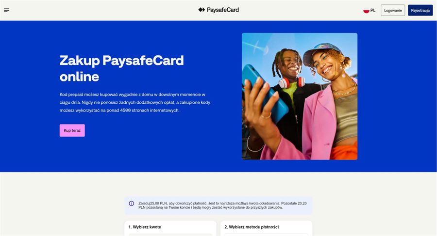 Voucher PaysafeCard możesz kupić online na stronie operatora